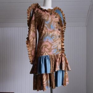 Yes! 80s‎ Jeanne Marc gold ruffle party dress